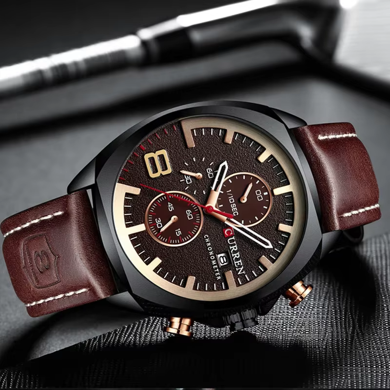 CURREN hommes montre de luxe montre-bracelet montres à Quartz mode cuir Style Punk