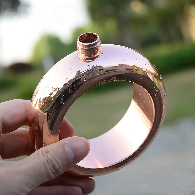 Flcopropriété de hanche en acier inoxydable, bracelet à whisky, bouteille de vin colorée, entonnoir, carafe de camping, approvisionnement en verres, 3.5oz