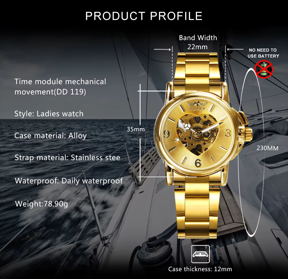 WINNER – montre squelette pour femmes