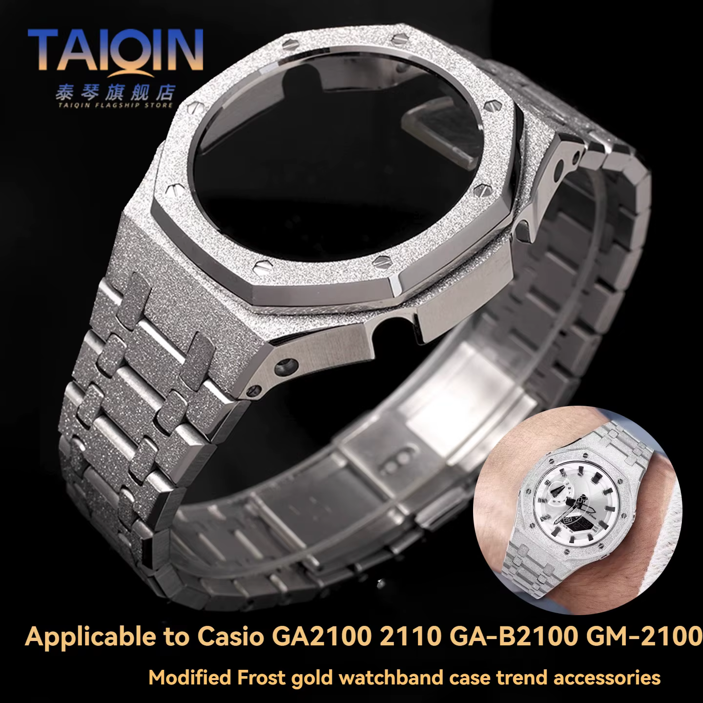 Kit de modification de bracelet en acier inoxydable pour Casio G-SHOCK GA2110 GA-2100 GM2100