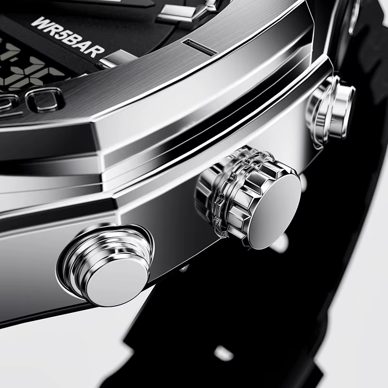 Montre-bracelet à quartz chronographe étanche pour homme