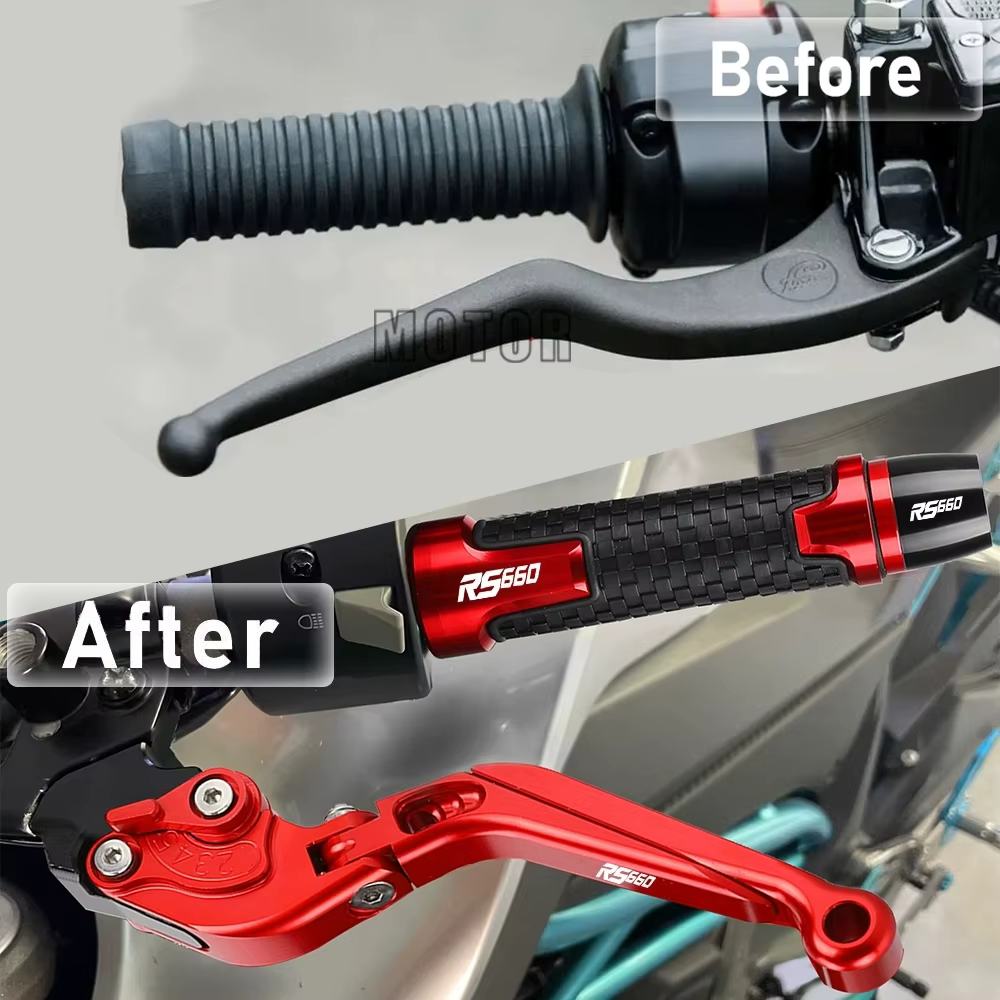 Leviers d'embrayage de frein réglables et poignées de guidon, extrémités de poignée, moto pour Aprilia RS 660, RSconfided, 2020, 2021, 2022, 2023, 22mm