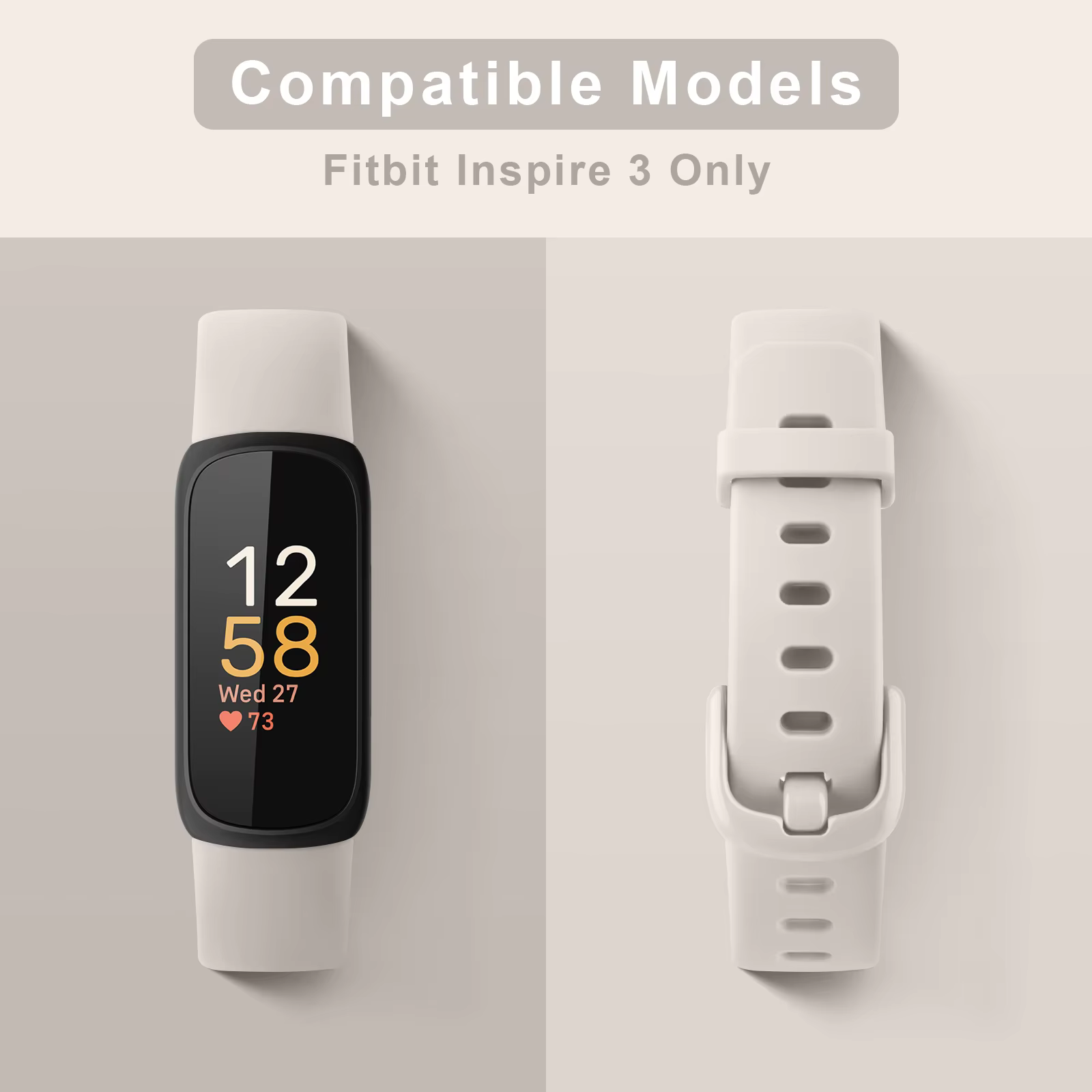 Bracelet en silicone souple pour Fitbit inspire 3