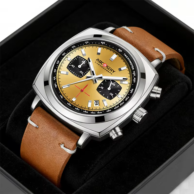 Nouvelles Montres Carrées 2026 pour Hommes – Chronographe Quartz Multifonctionnel à Trois Cadrans et Six Aiguilles