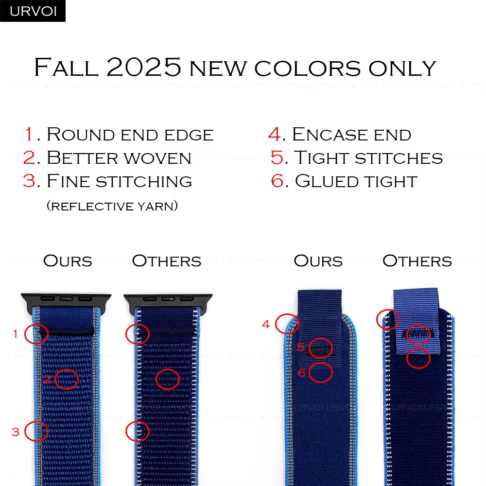 URVOI Trail Loop pour Apple Watch Band Ultra 3 2 série 1110 9 SE tissage en nylon pour bracelet iWatch fermeture d'onglet de traction légère 49mm
