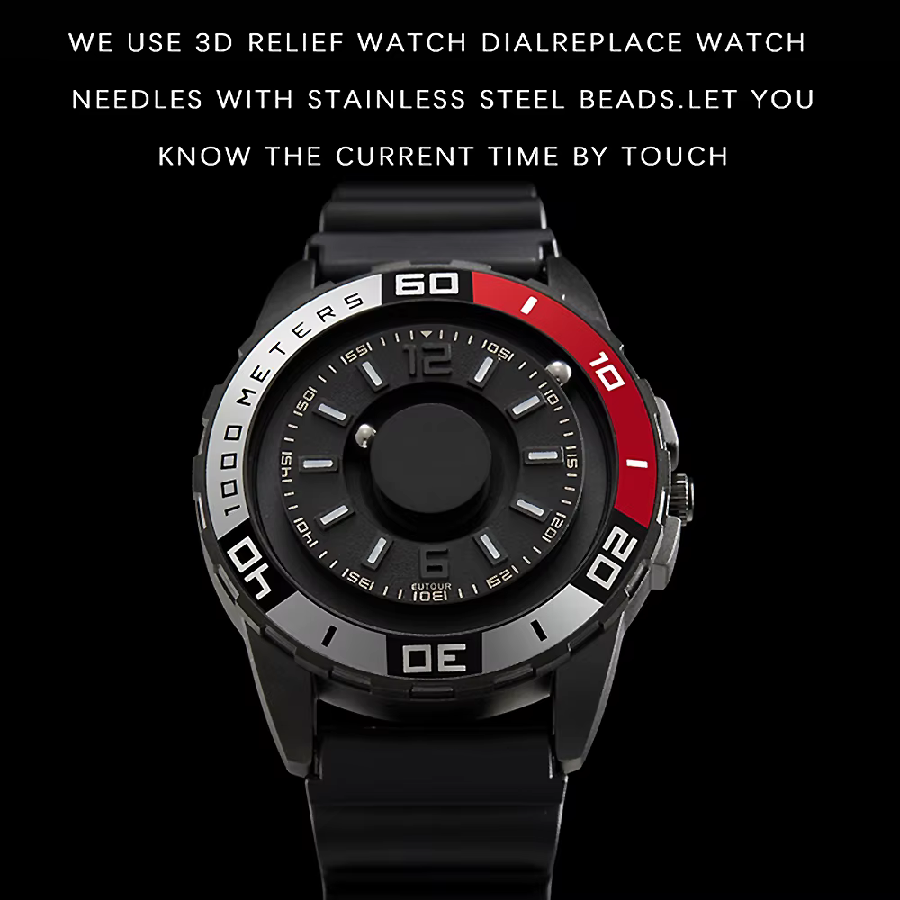 Nouveau Design perles métalliques magnétiques montre multifonctionnelle hommes aimant balle sport montre à Quartz cadran créatif homme montre-bracelet