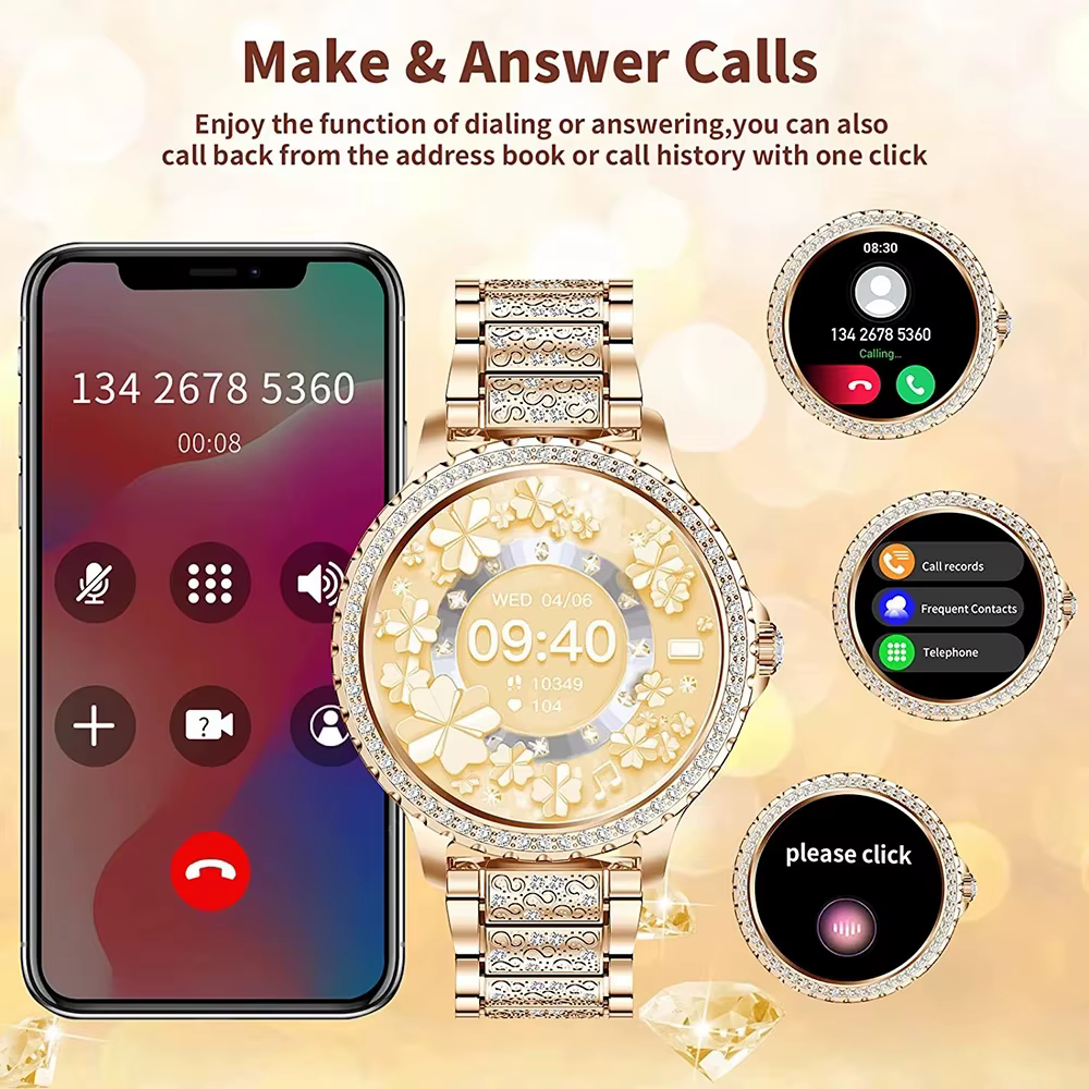 Montre intelligente à écran AMOLED pour femme