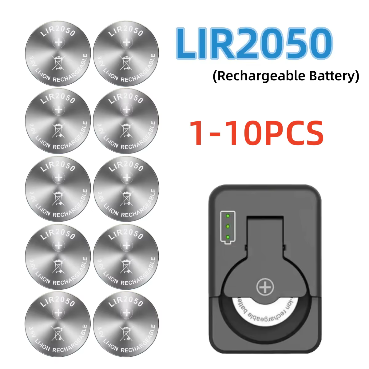 1-10 pièces LIR2050 3.6V batterie Rechargeable au Lithium remplacer CR2050 pour montre caméra télécommande calculatrice horloge