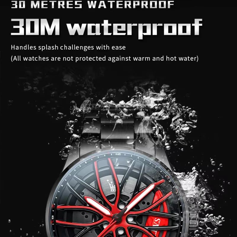 Montres OLEVS pour hommes 360 ° Montre-bracelet à quartz pour homme en acier inoxydable