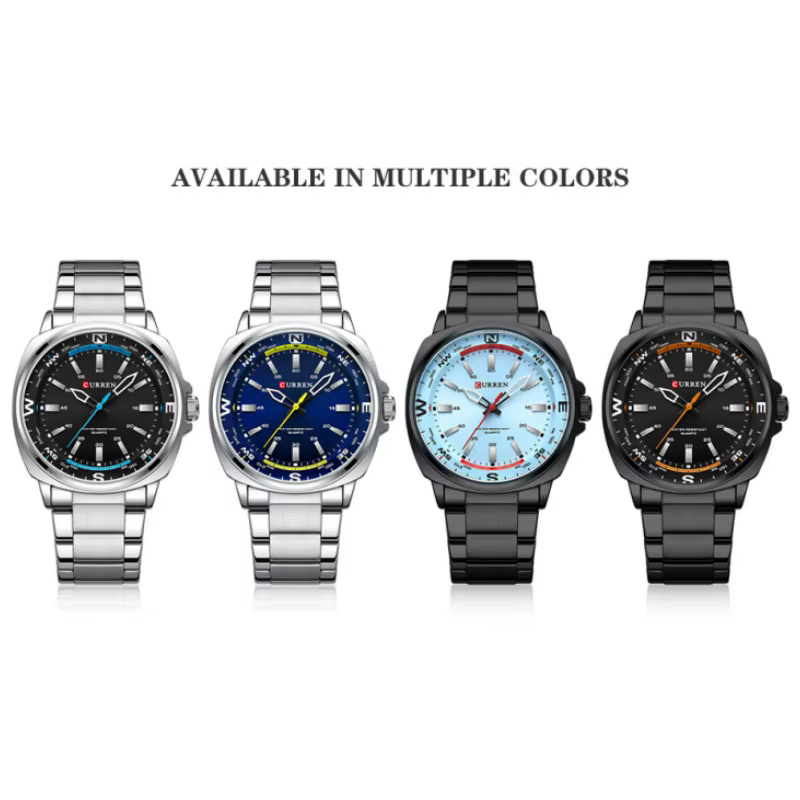 CURREN 8455 décontracté montre à Quartz pour hommes marque sport mode étanche bracelet en acier inoxydable créatif mâle horloge montres d'affaires