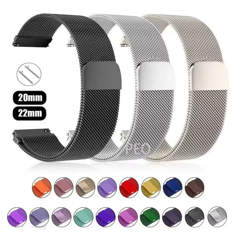 Boucle milanaise pour Samsung Galaxy watch 7/4/5/pro/4-6 classique/Active 2 40mm bracelet 20mm 22mm