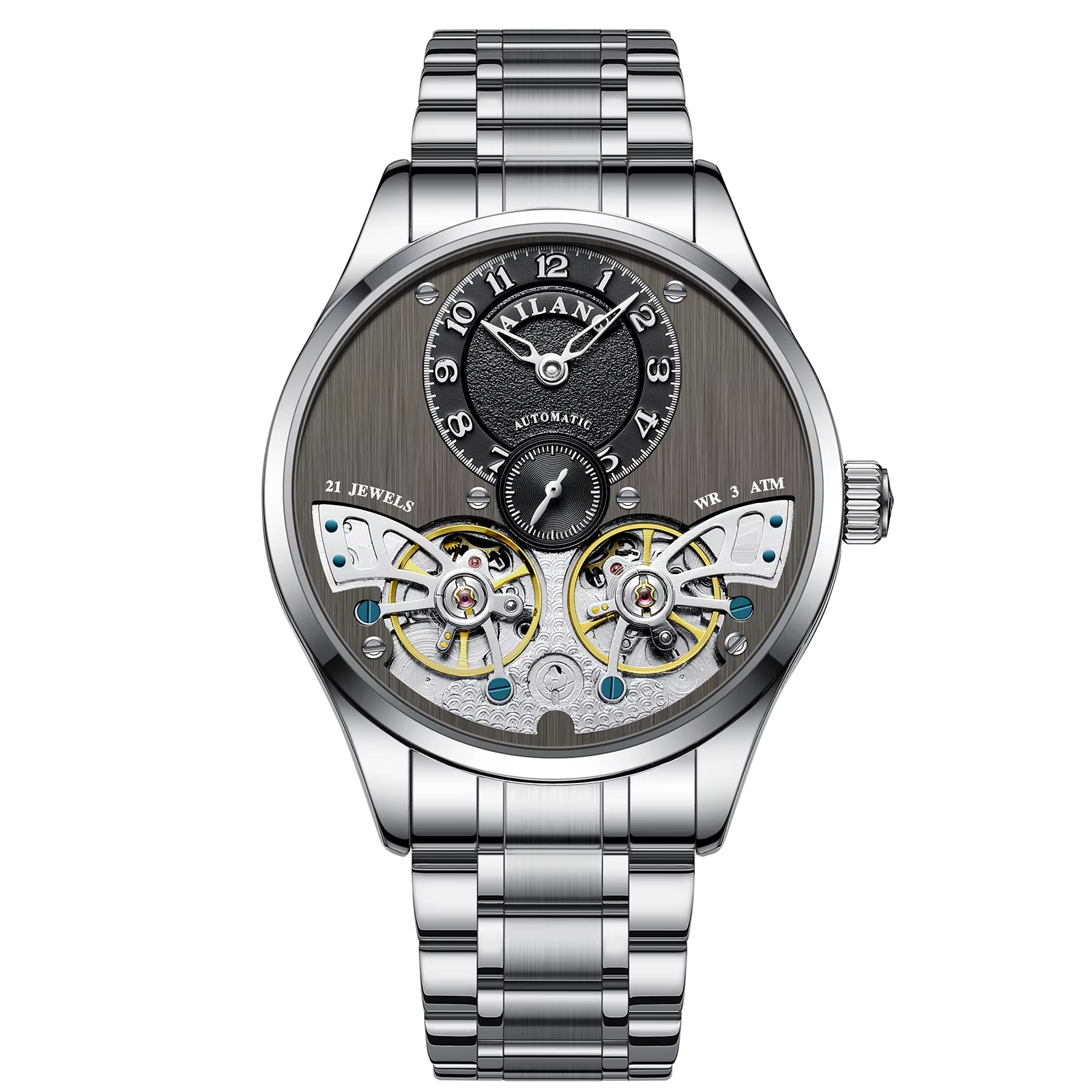 Montre à double tourbillon de luxe pour hommes de la marque AILANG