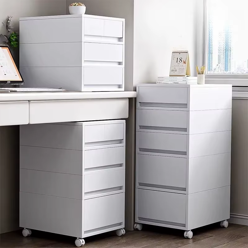 Armoire de rangement de bureau mobile avec tiroirs – Organisateur pour bureau/sous-bureau, chariot roulant à plusieurs niveaux pour papeterie et documents