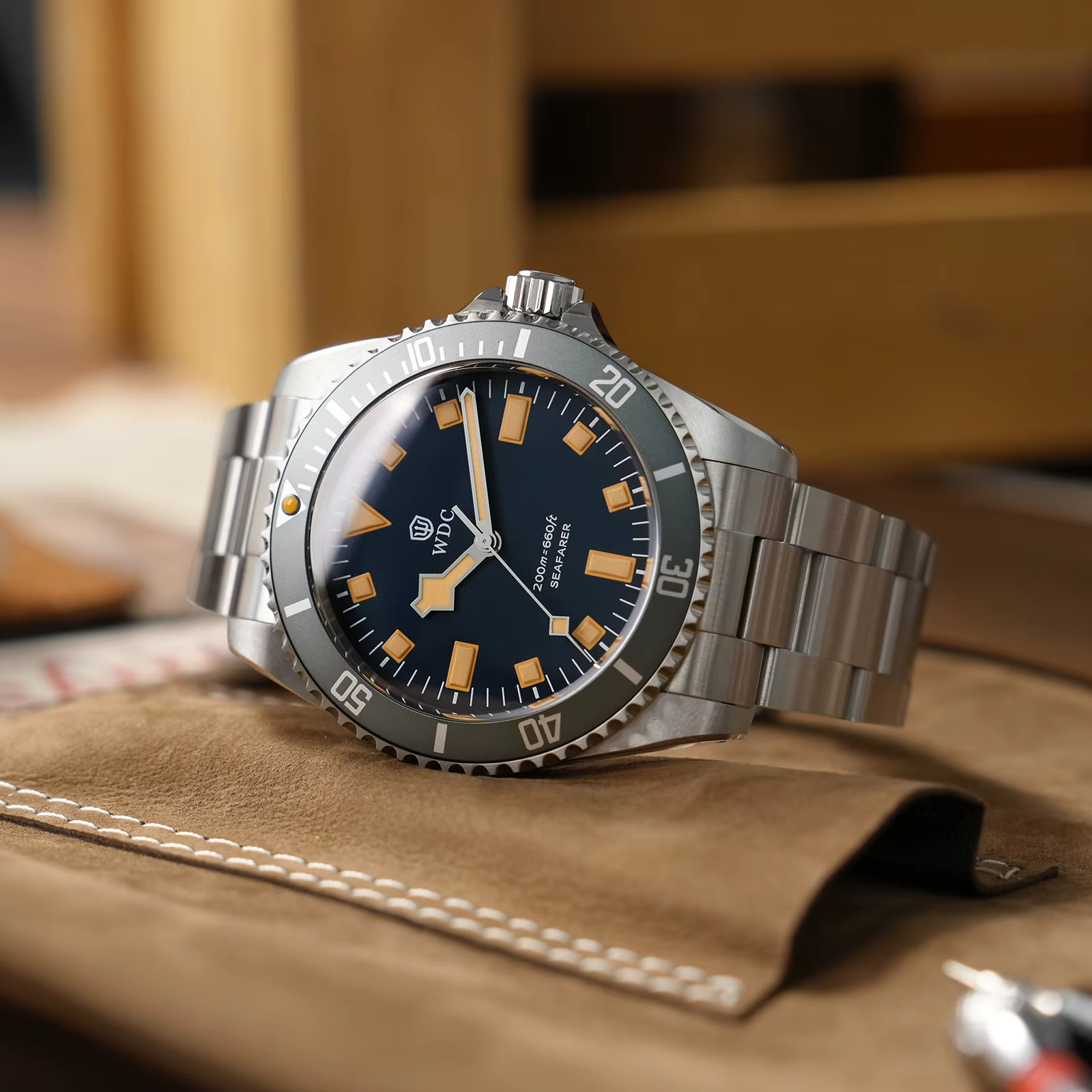 Watchdives WD5513Q Montre de plongée à quartz VH31 Mouvement à balayage Saphir Étanche 20 bars Lunette en aluminium 40 mm Montres vintage en acier inoxydable