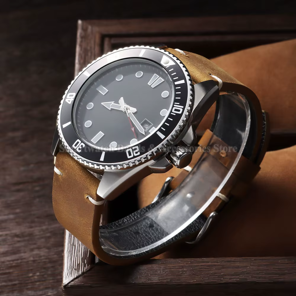 Bracelet de montre vintage en cuir huilé pour Seiko
