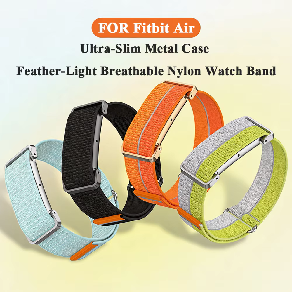 Boîtier en métal + bracelet en nylon pour Google Fitbit Air