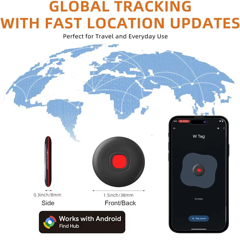 Traceurs Bluetooth Android Air Tracker : Balise intelligente compatible avec l'application Google Find Hub pour localisation et suivi d'objets