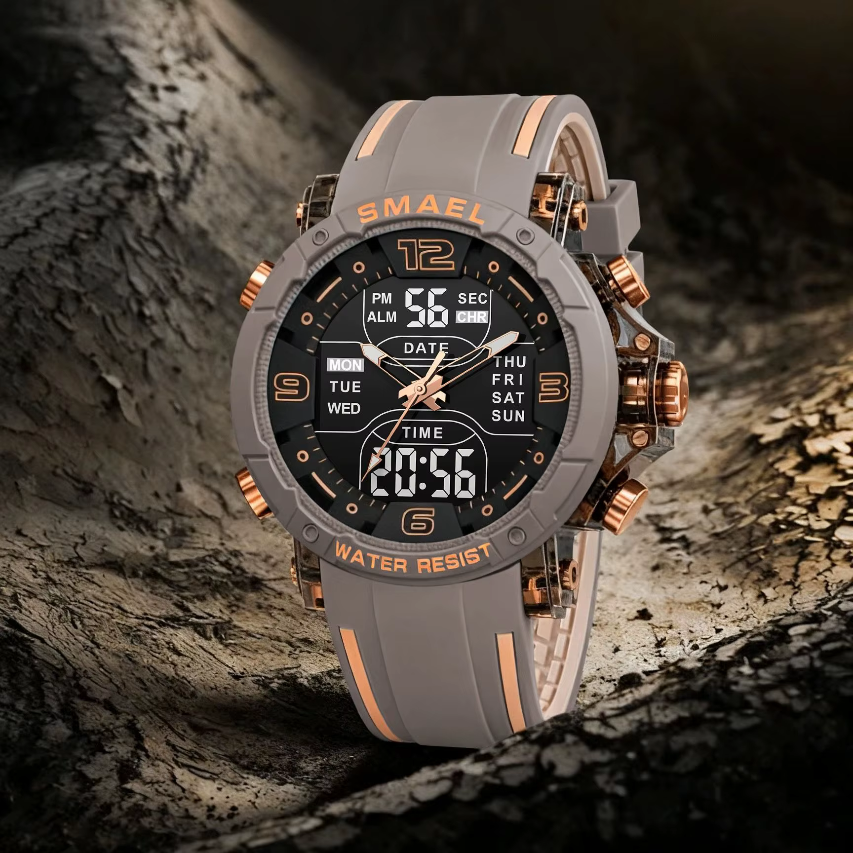 SMAEL marque 8140 étanche livraison directe montre réveil veilleuse jeune mode affaires Quartz Sport montres