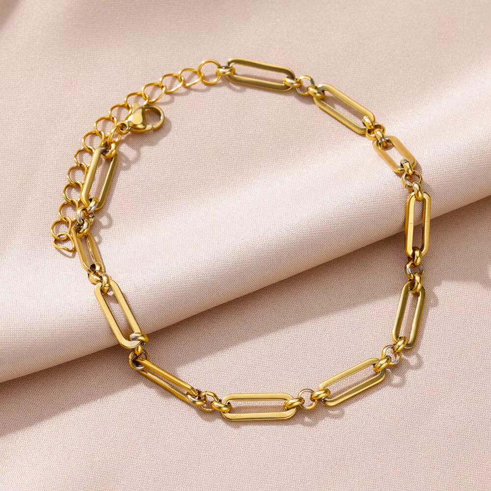 Bracelet de cheville en acier inoxydable doré pour femme, bracelet de cheville, accessoires de plage, bracelets de pied et de jambe, cadeau de bijoux à la mode, été