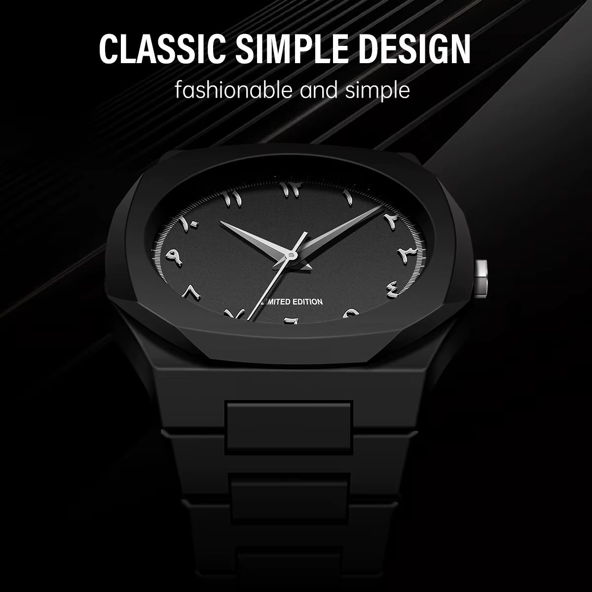Montre à chiffres arabes argentés