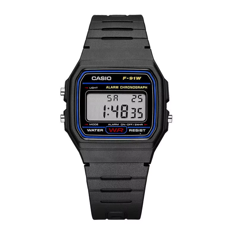Montre numérique minimaliste tendance de la série Casio F-91W