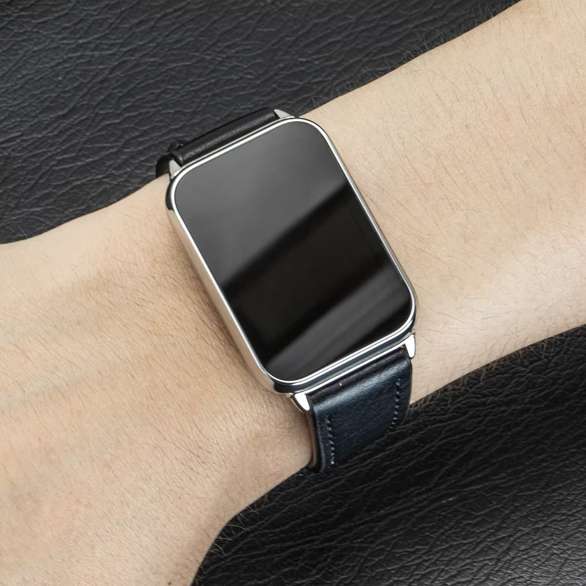 Pour Xiaomi Redmi montre 4 Smartwatch Bracelet en cuir Interface métallique remplacement Correa redmiwatch 5