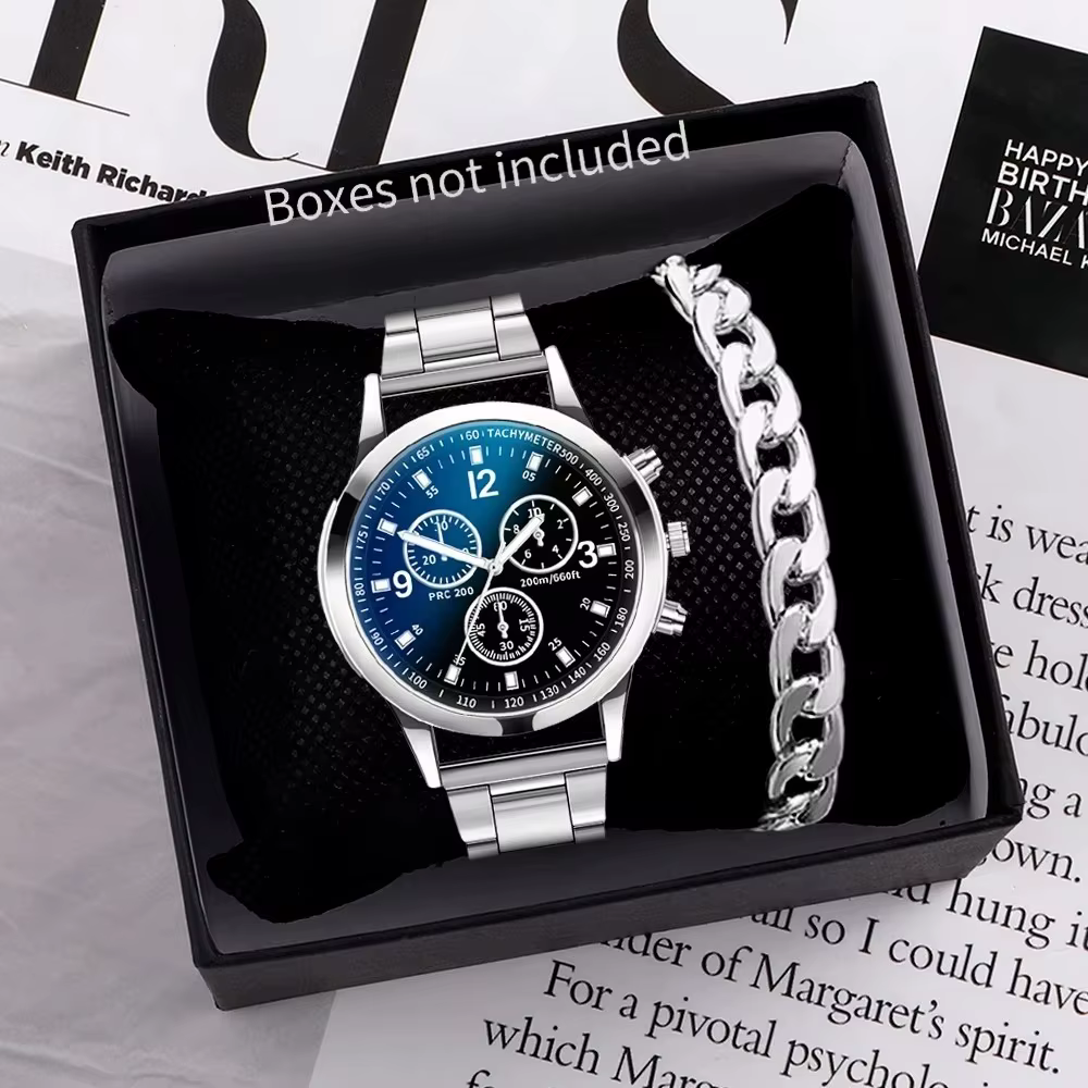 1/2 pièces montres d'affaires pour hommes montre à Quartz avec Bracelet en acier