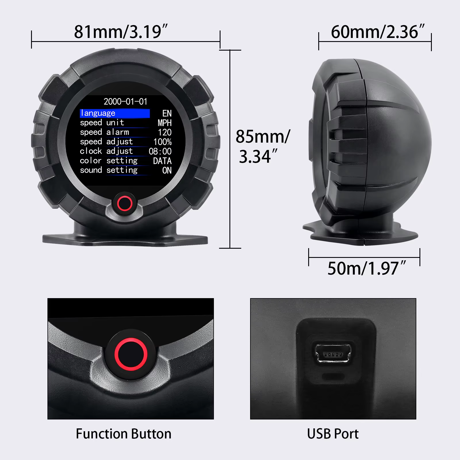 Inclinomètre numérique de voiture X95