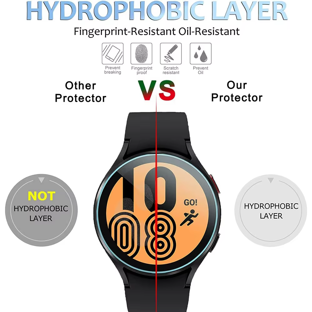 Verre trempé pour Samsung Galaxy Watch 5 Pro/5/4 40mm 44mm protecteur d'écran anti-rayures