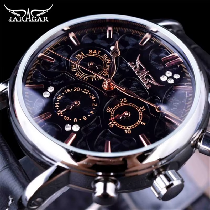 Montre de luxe automatique ajourée pour homme