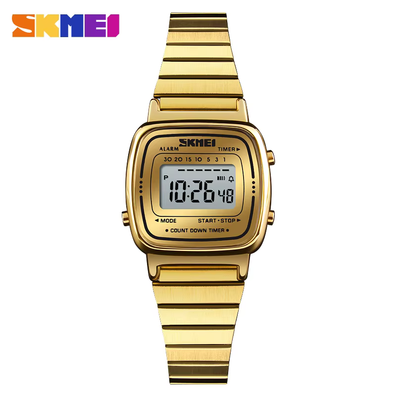 SKMEI 1901 luxe femmes montres petit cadran numérique Chrono calendrier Montre étanche dames Montre-bracelet horloge