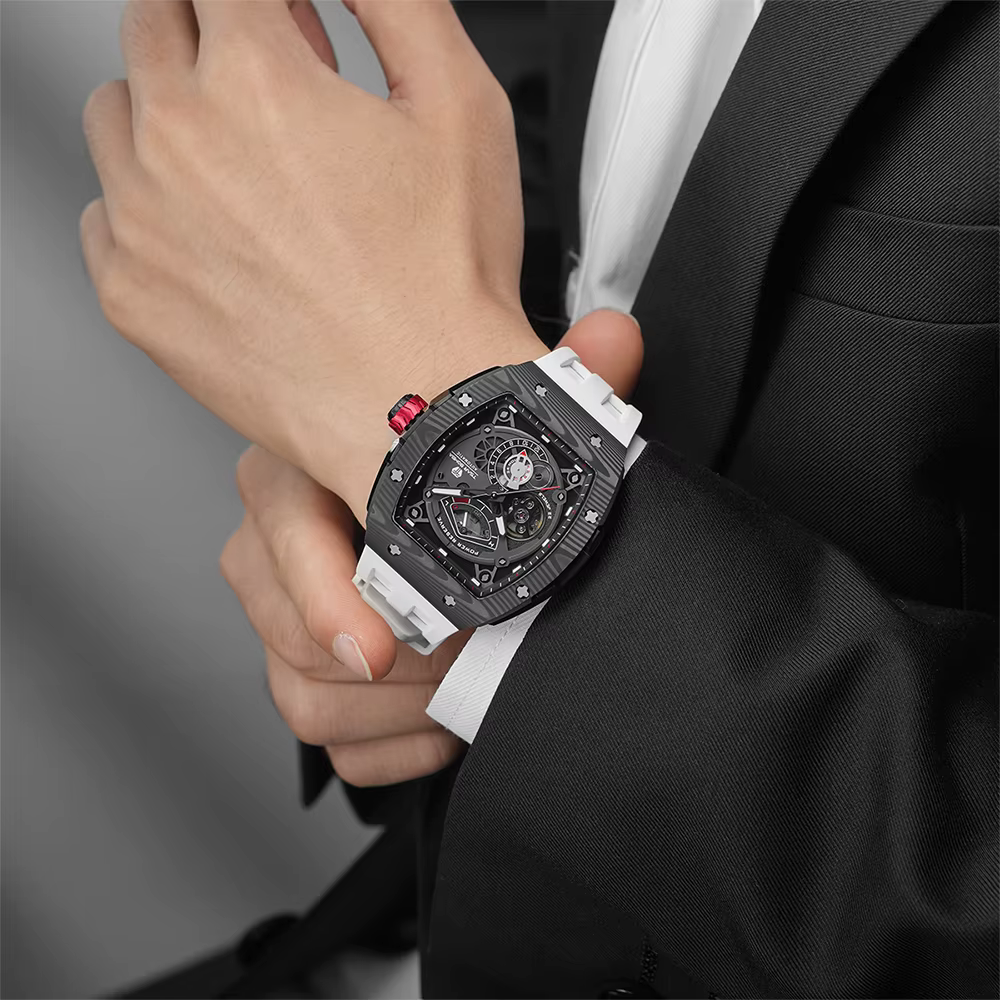 TSAR BOMBA-Montre-Bracelet Mécanique existent en Fibre de Carbone pour Homme