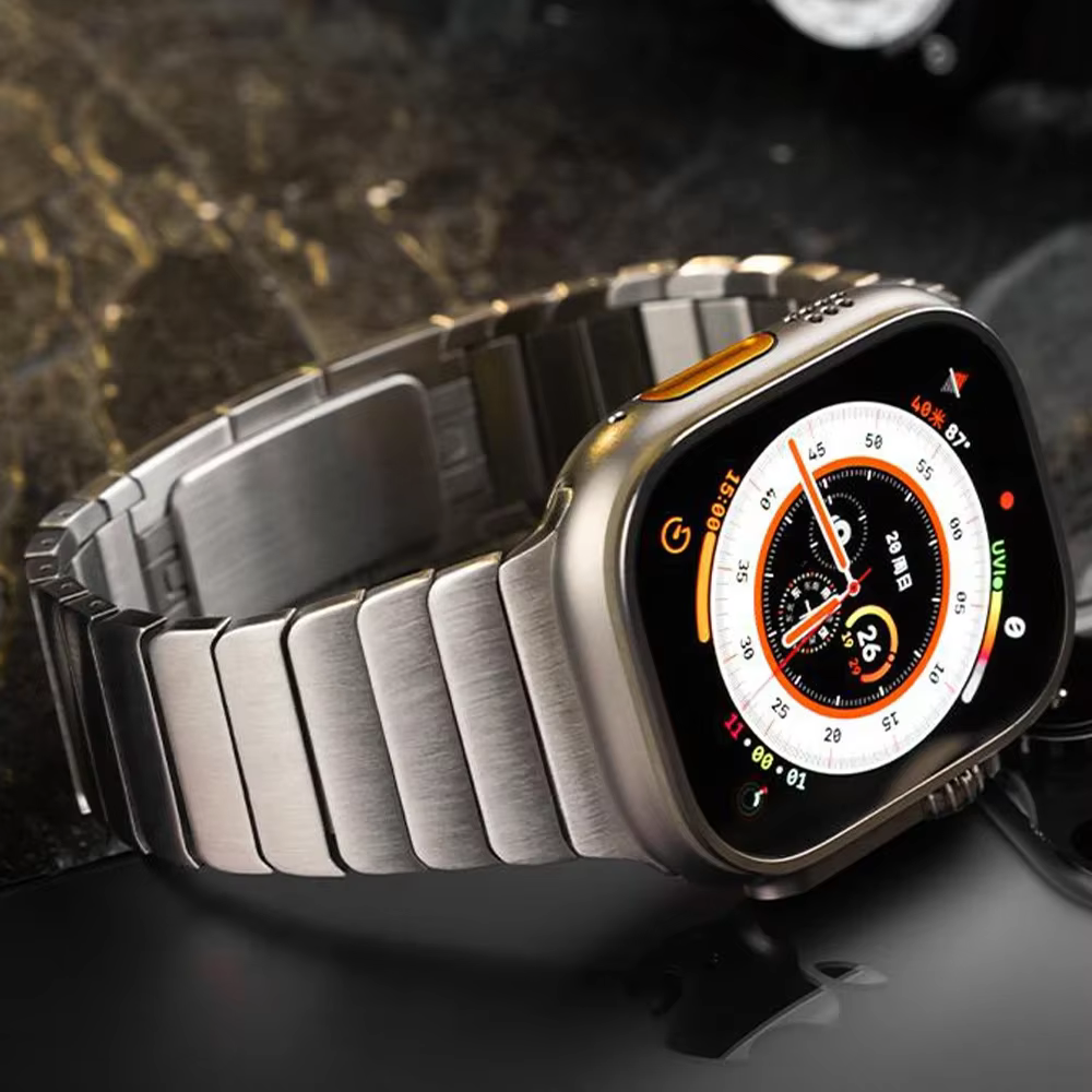 Bracelet à maillons 1:1 Original pour Apple Watch Ultra 2 49mm 9 8 7 Se 6 5 4 45mm 44mm 41mm 40mm