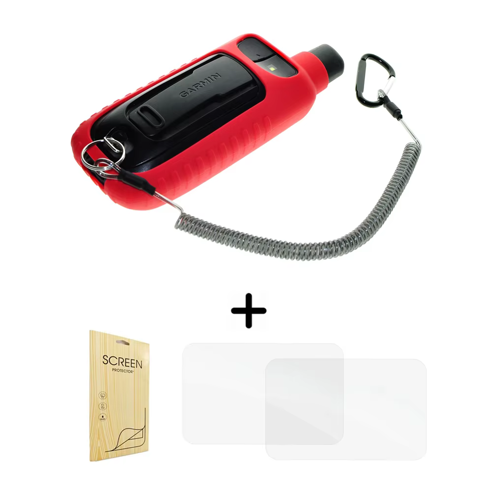 Lanière rétractable + Film d'écran + coque en silicone pour Garmin GPSMAP 67 67i 66i 66s 66st 66sr 67sr 67s