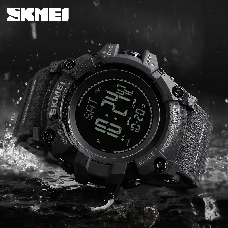 SKMEI 1358 altimètre météo Tracker étanche reloj hombre montres d'extérieur hommes pression boussole Sport