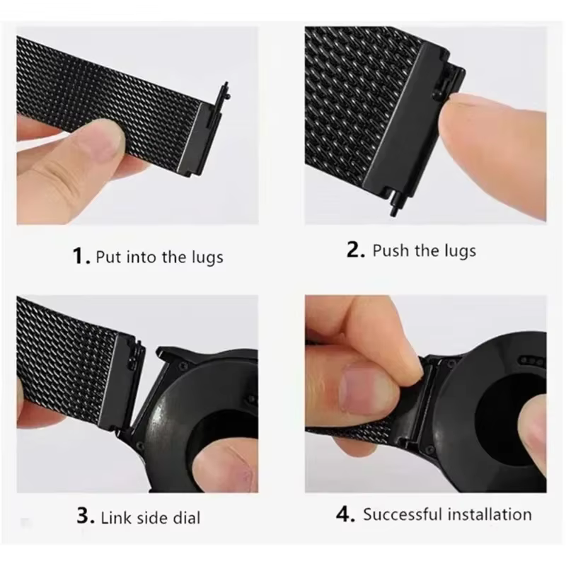 Bracelet magnétique en acier inoxydable pour Amazfit Bip Max