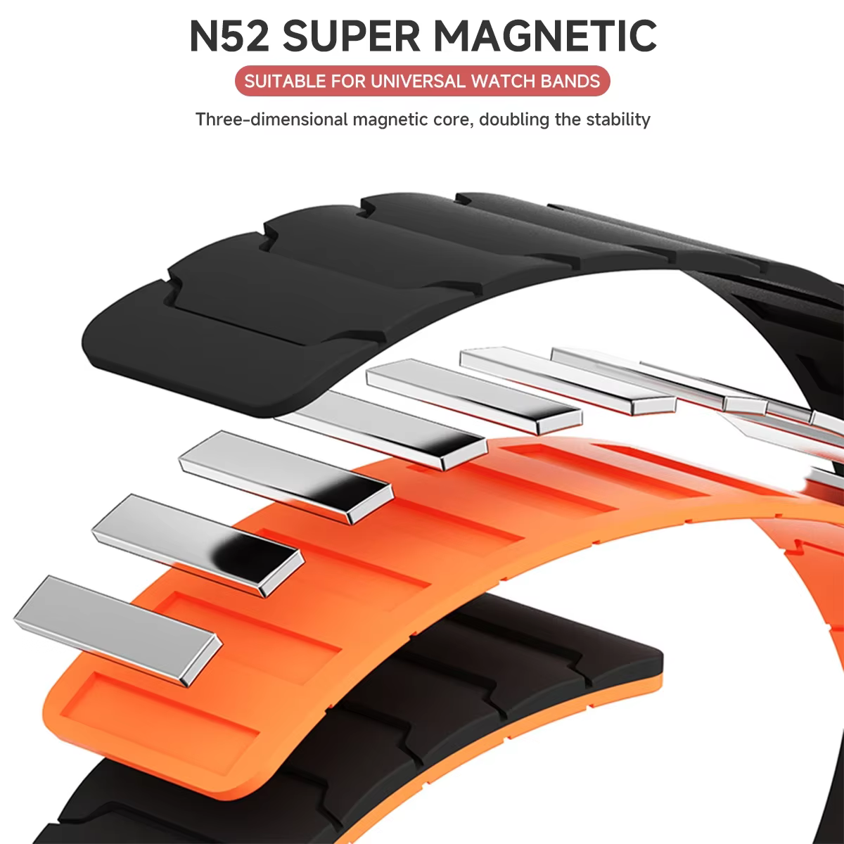 Bracelet magnétique en Silicone pour Samsung Galaxy Watch Ultra 2025