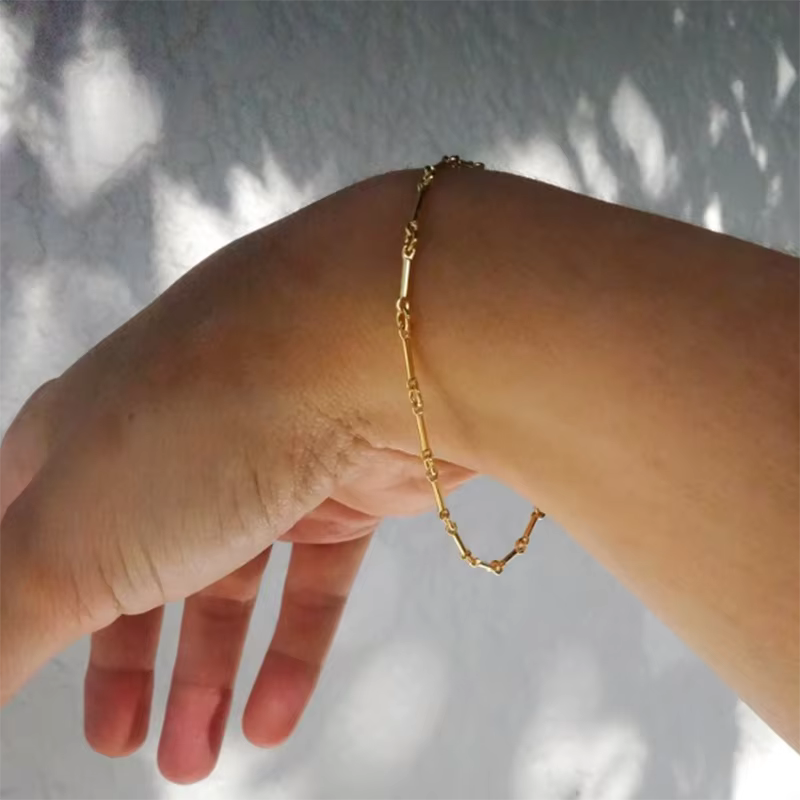 Bracelet rempli d'or 14 carats pour femme, bijoux faits à la main, breloques Boho, bracelets de cheville vintage, cadeau de demoiselle d'honneur