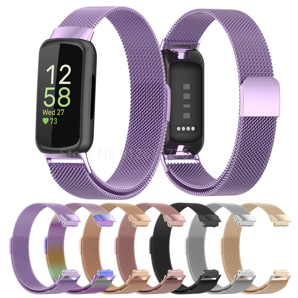Bracelet magnétique en métal pour Fitbit inspire 3