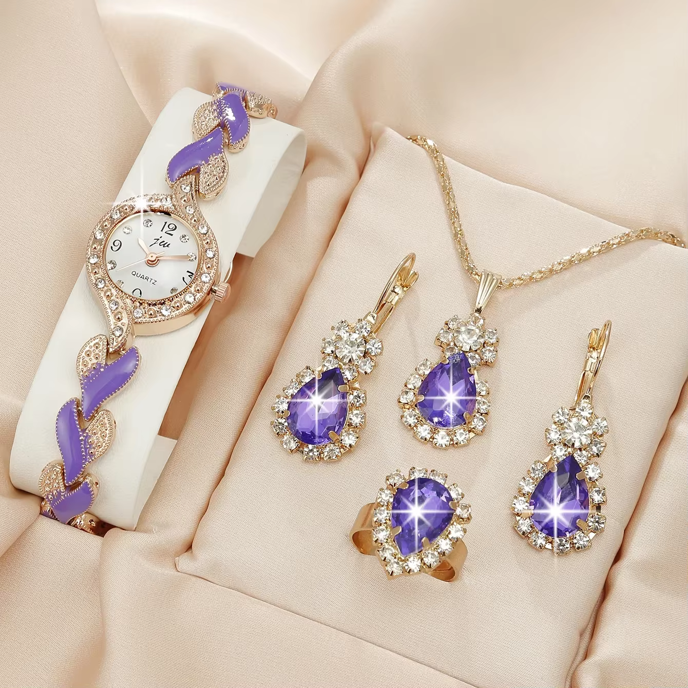 1 pièces d'un nouvel ensemble de montres à quartz pour femmes à la mode