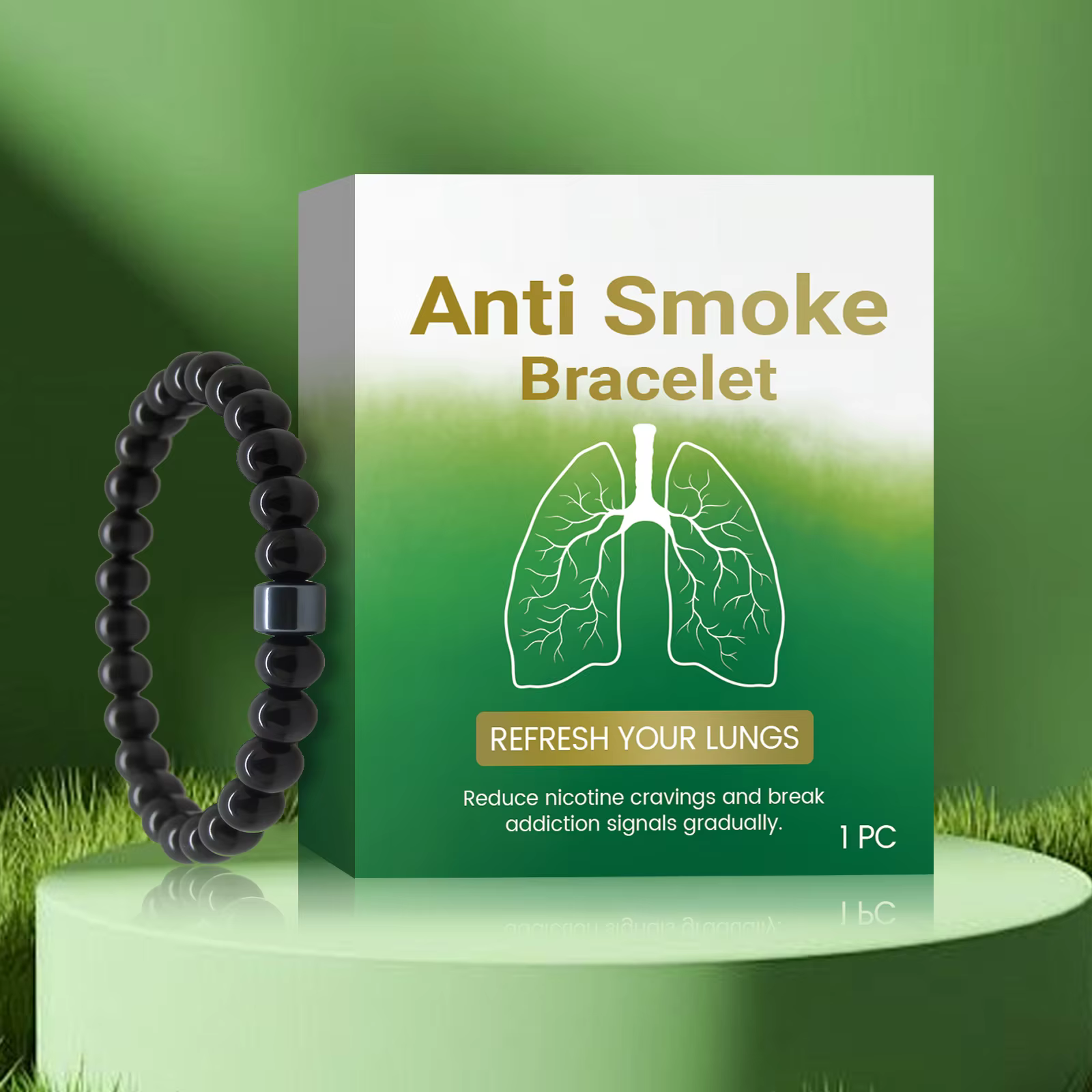 Bracelet anti-tabac pour hommes : Réduit les envies de fumer, aide à la sevrage, combat la dépendance au tabac, soulage l'anxiété, améliore la qualité du sommeil