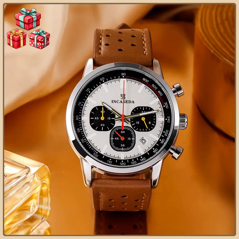 Montre chronographe sportive étanche à quartz lumineuse