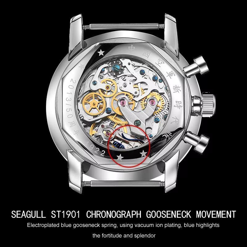 Red Star-Montre-bracelet mécanique à col de cygne pour homme