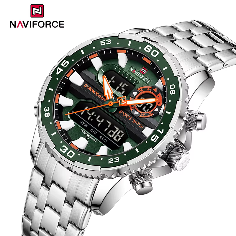 Montre-bracelet analogique numérique à quartz pour homme