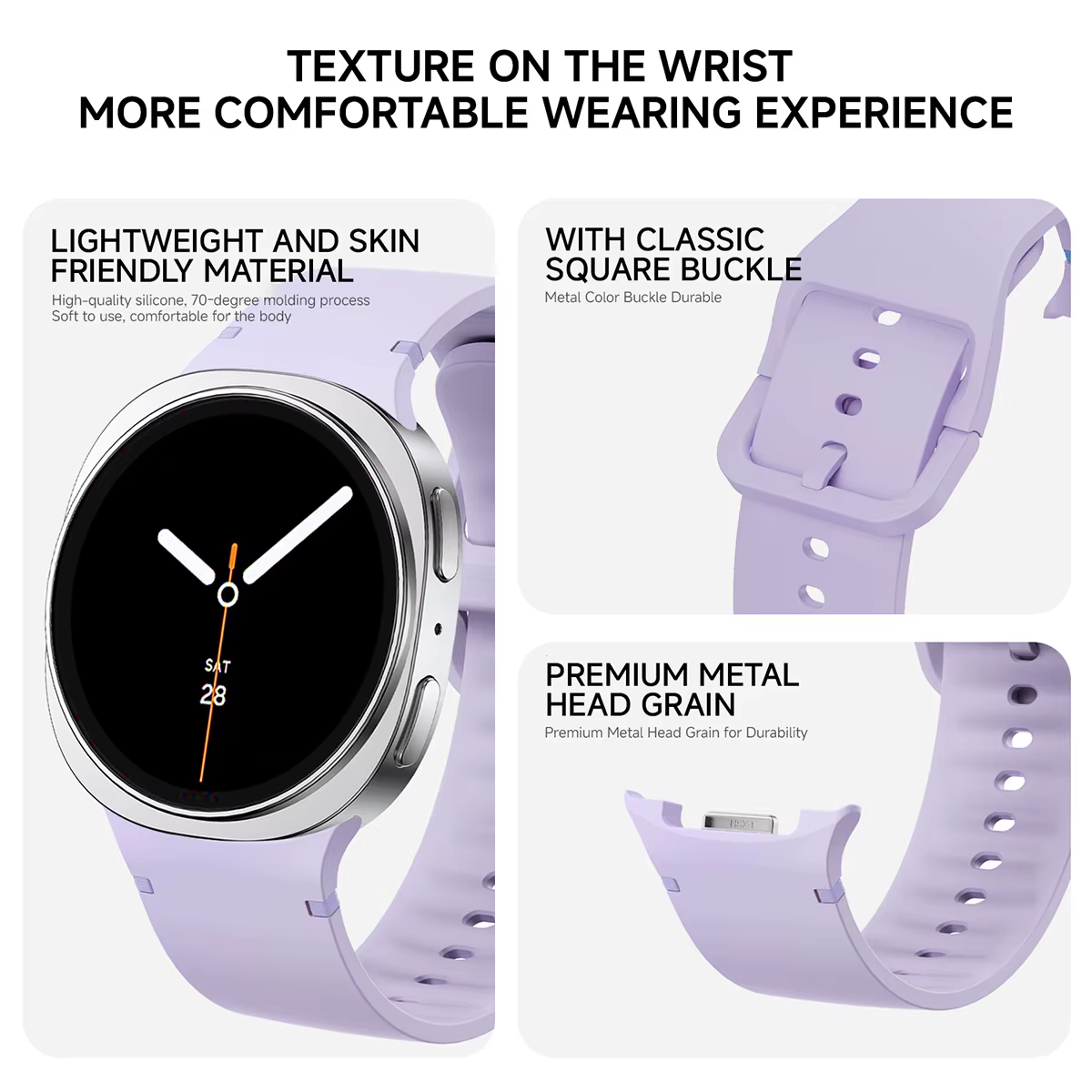 1:1 Bracelet de Sport pour Samsung Galaxy watch 8 44mm 40mm 8 classique 46mm poignet ceinture de remplacement