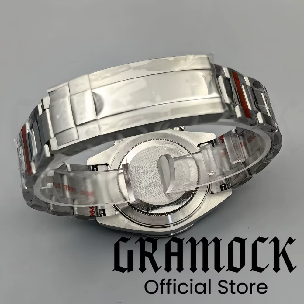 Gramock montre pour hommes 39mm argent VK63 sport chronographe montres à Quartz gris météorite cadran saphir verre Relogio Masculino
