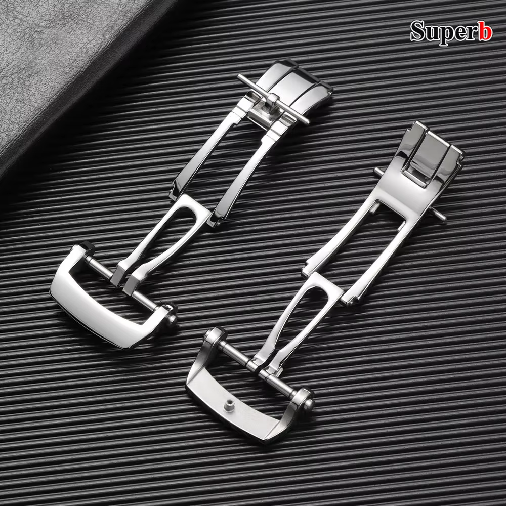 Bracelet de montre de 20 mm en acier inoxydable avec boucle déployante à ressort