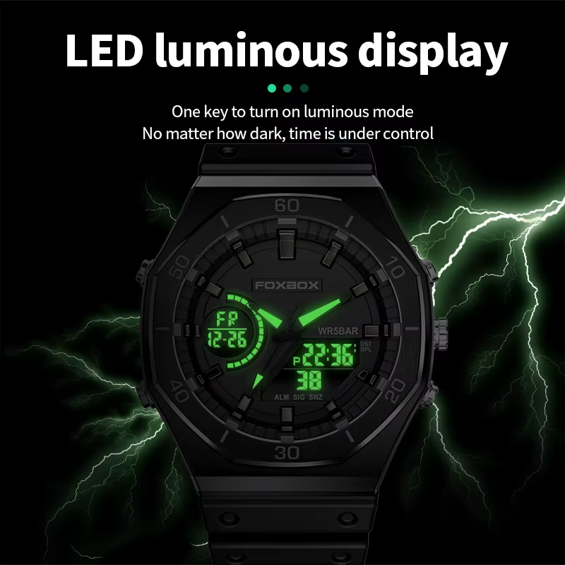 Montre-bracelet à quartz chronographe étanche pour homme