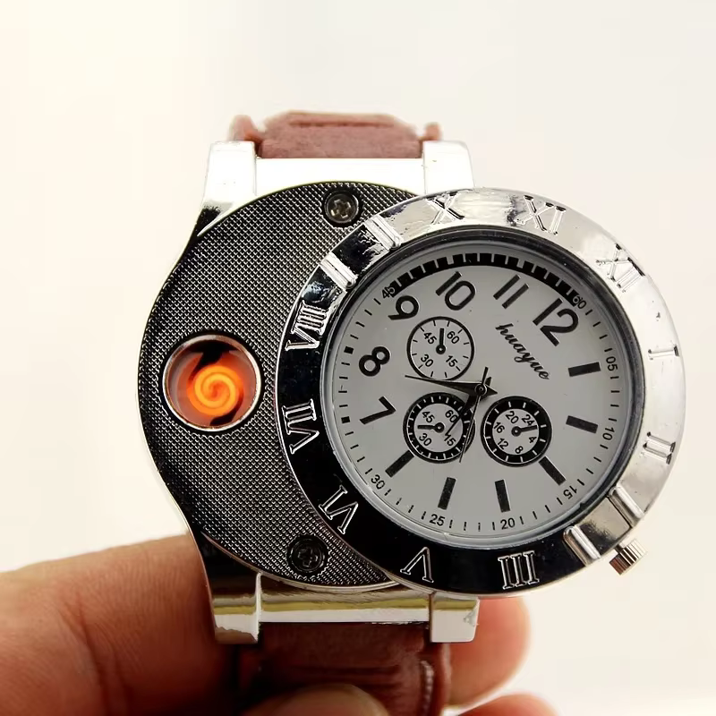 Allume-cigare électronique, montre à Quartz, Rechargeable par USB, allume-cigare écologique, accessoires multifonctionnels pour fumer