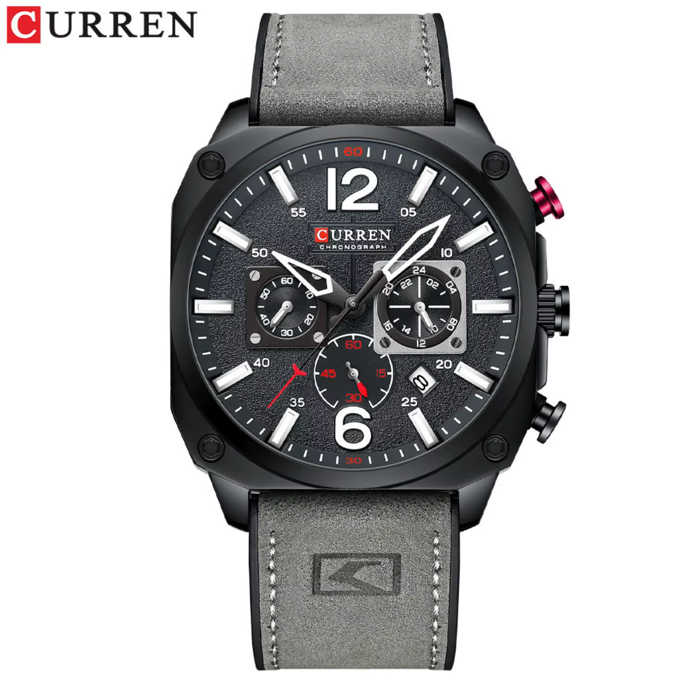 CURREN Montre chronographe carrée vintage pour homme